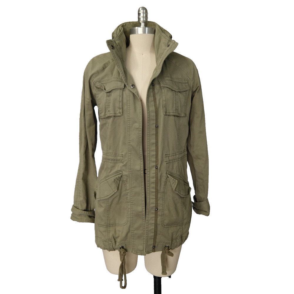 Vintage Y2K Abercrombie & Fitch Army Green Hooded Jacket Size XS 2000s Twilight